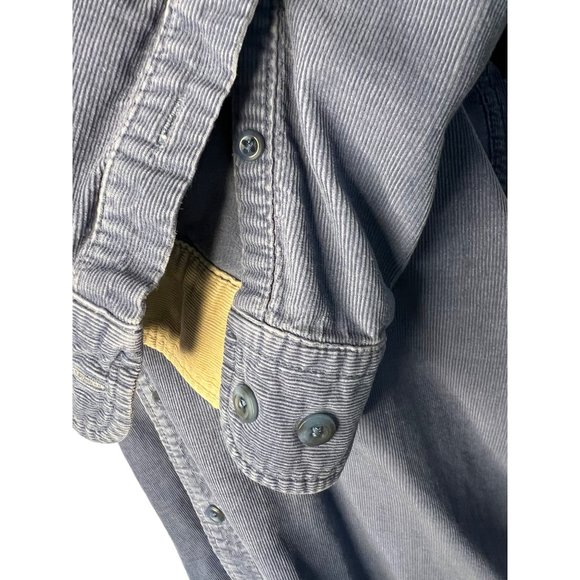Cambridge Classic Large Blue Men’s Button up Corduroy, Long Sleeve Collar Pocket - Picture 9 of 13